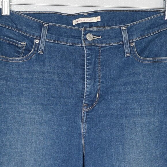 Levi's 314 Womens Blue Denim Jeans Solid Skinny Zip & Button 5 Pockets Size 34 - Picture 3 of 6